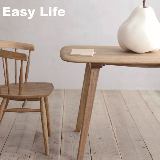 ナラ無垢材節ありをあえて使用シンプル ダイニングテーブルCRASHブランド Easy Life 種田家具 雑貨